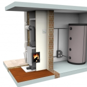 Как подключается тепловодная каминная вставка к системе отопления?
